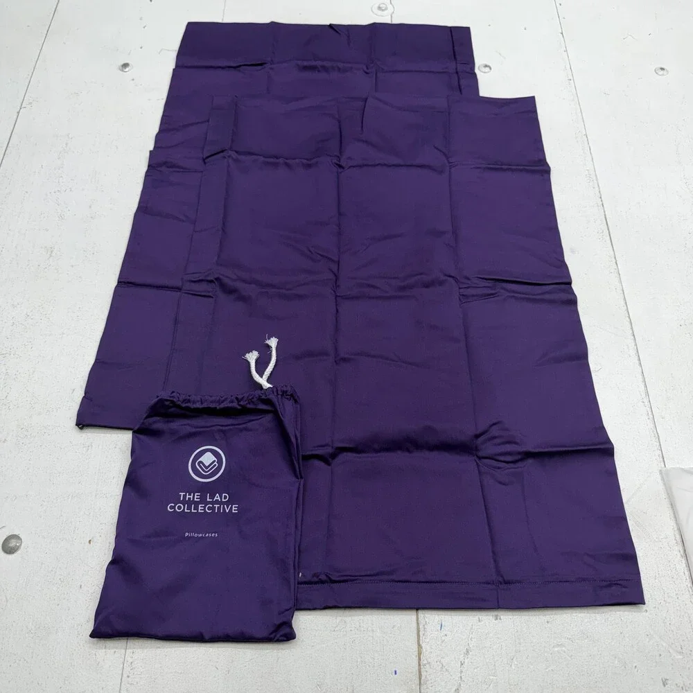The Lad Collective Pillowcases Set Of 2 20x26 Bamboo Cotton Purple Zip Bag
